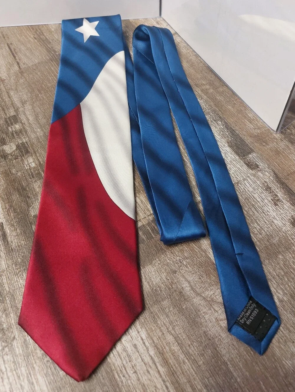 Texas Colorblock Red, White & Blue Men's Tie